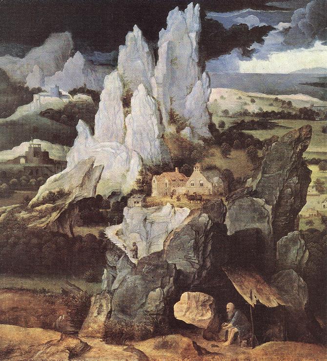 St Jerome in Rocky Landscape af